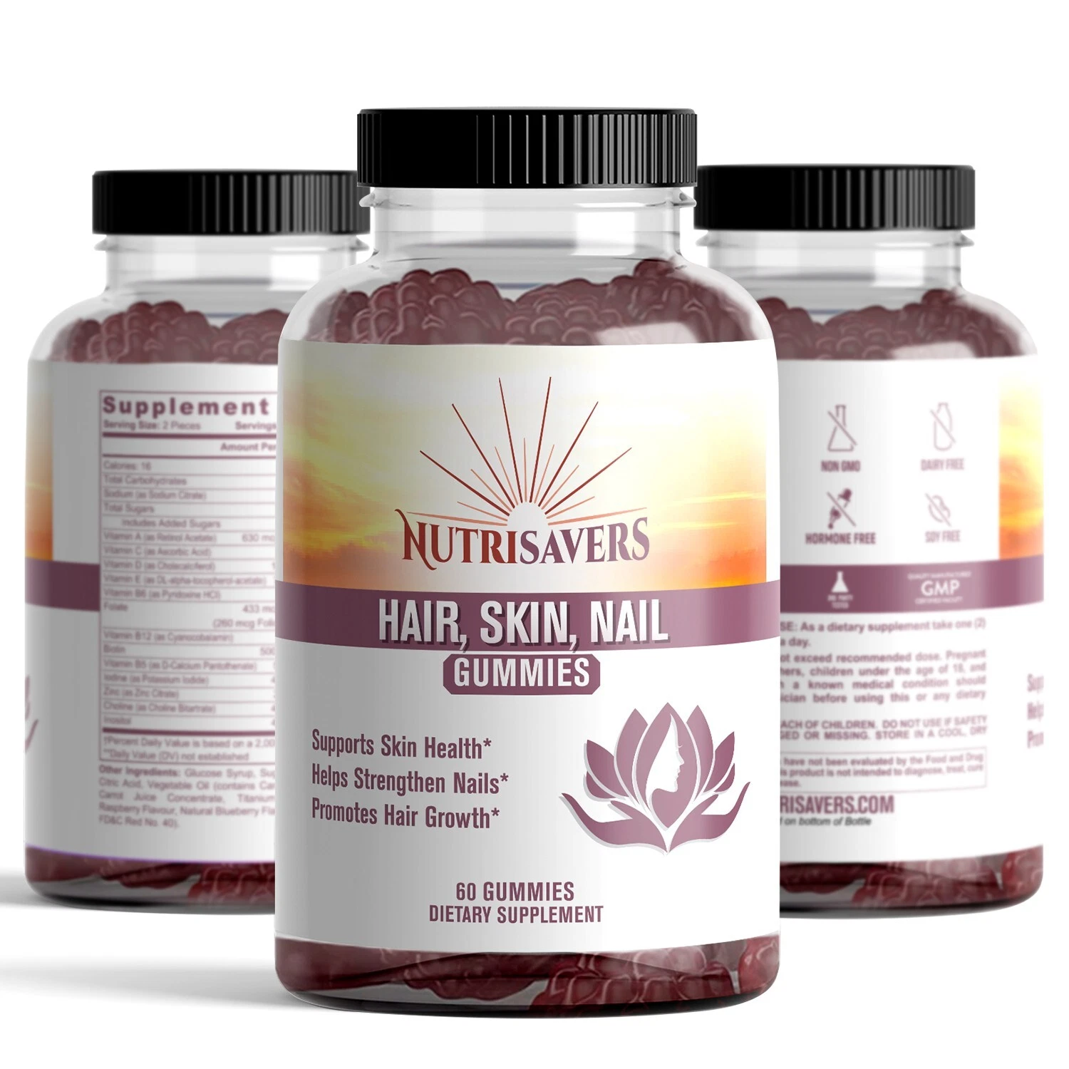 Hair, Skin & Nails Gummy, Vitamins with Biotin, Dietary Supplement - 180 Gummies