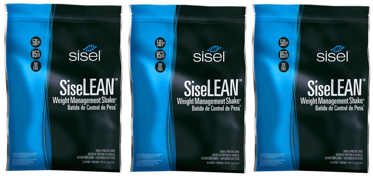 x3 Sisel SiseLEAN Weight Management Shake Vanilla 30 servings/ each