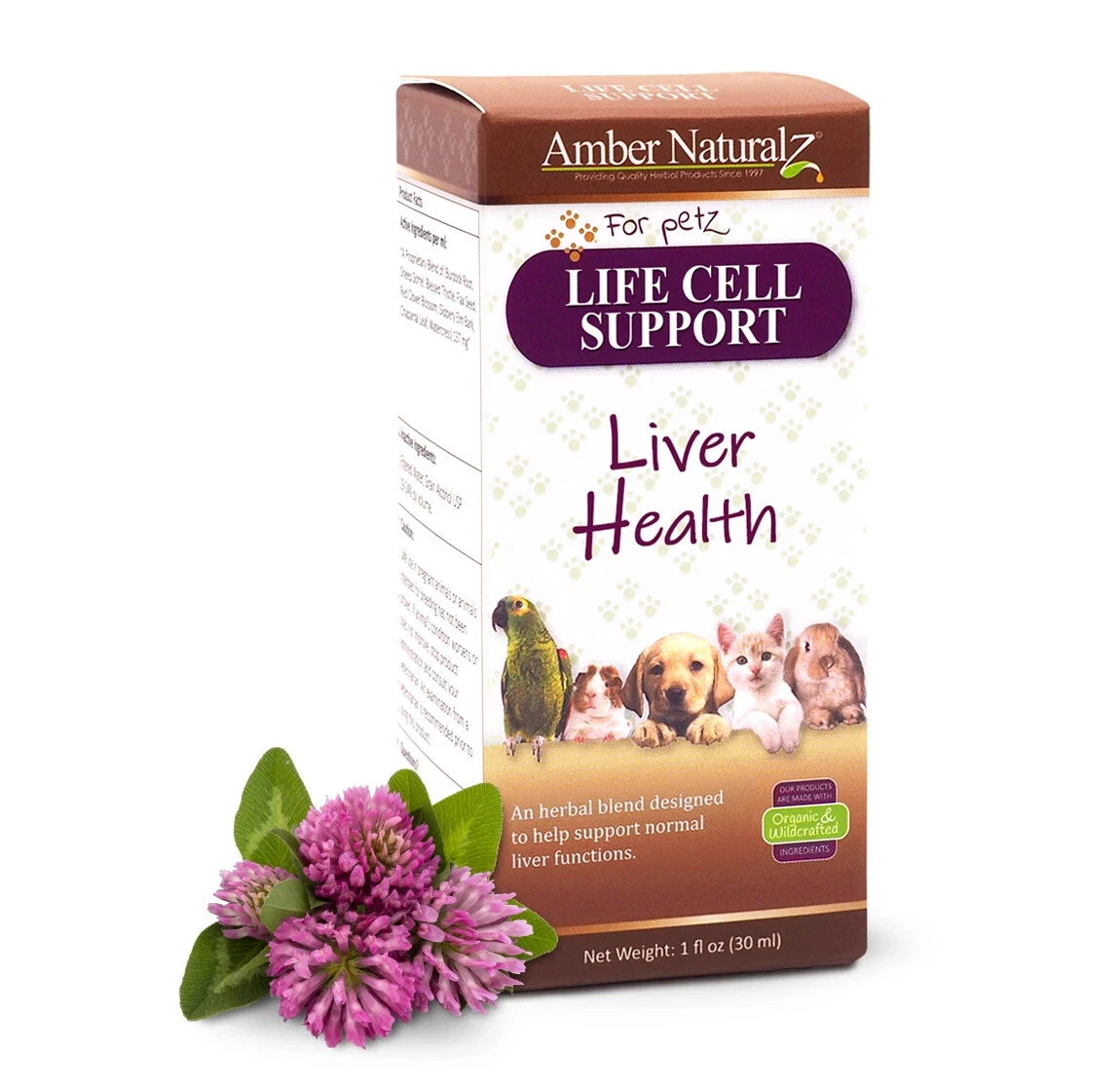 Amber Naturalz Life Cell Support - 1 oz - New/Sealed Bottle (Box is Damaged)