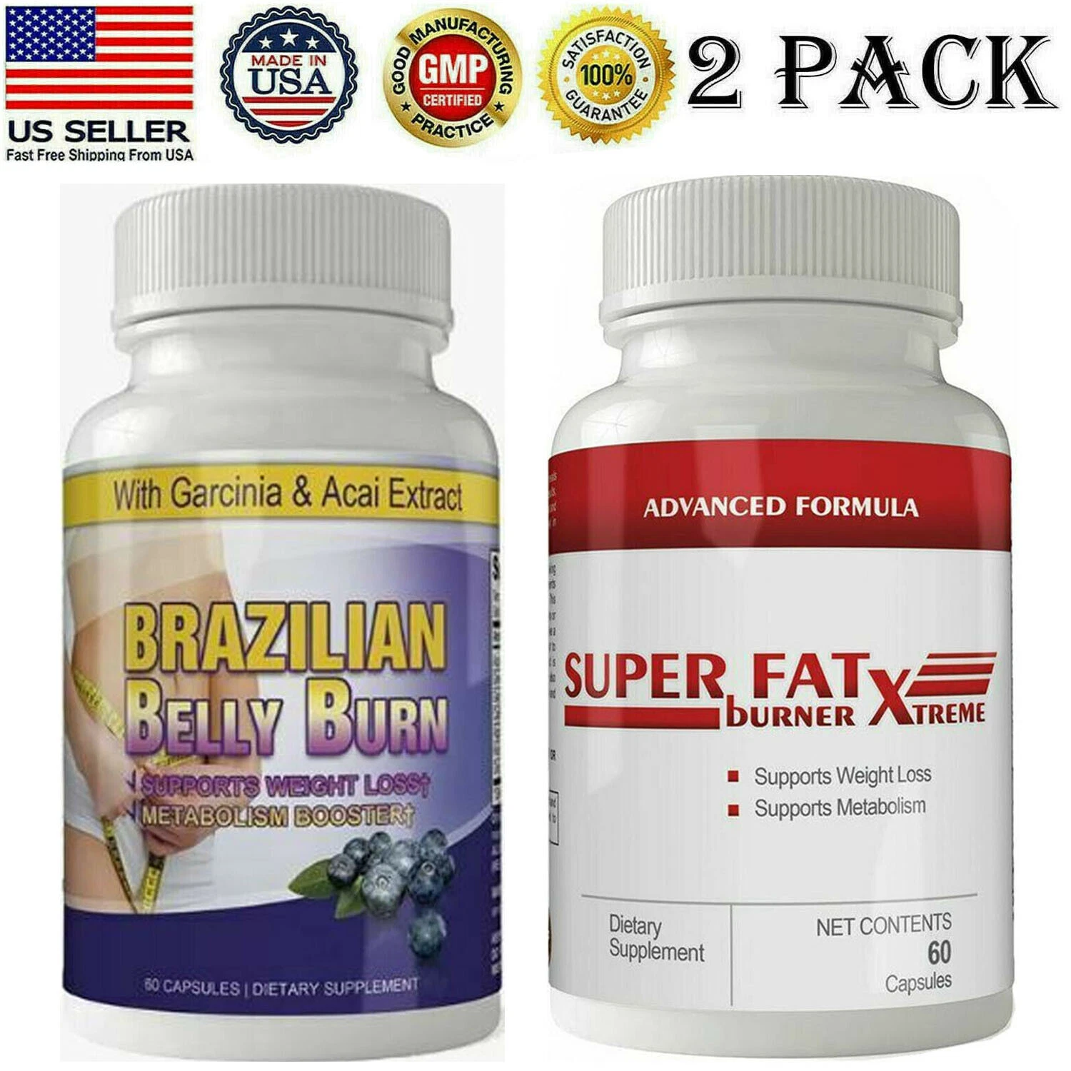 Brazilian Belly Fat Burner Pills Xtreme Super Weight Loss Capsules Free Shipping