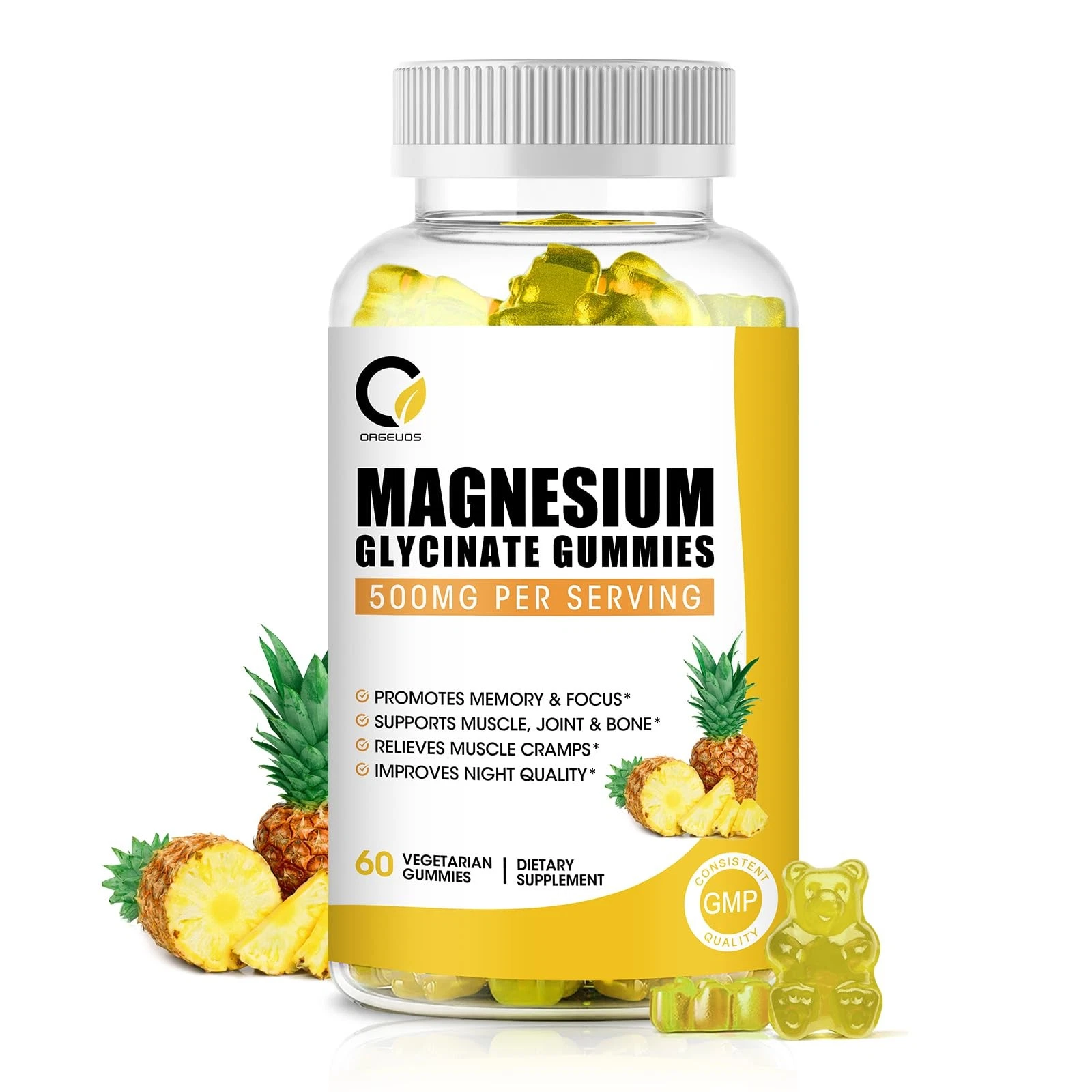 (1 Pack) Magnesium Glycinate Gummies, High-Absorption Magnesium Supplement wi...