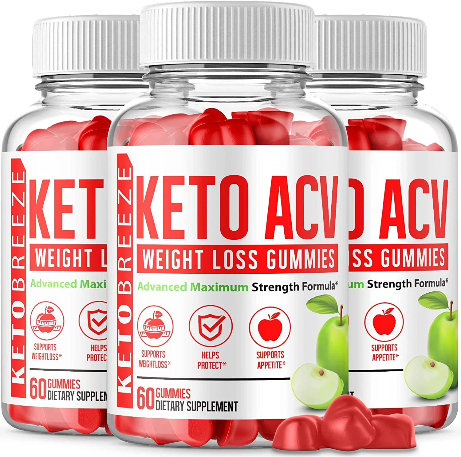 (3 Pack) Keto Breeze Gummies Keto Breeze ACV Gummies Keto Breeze Gummy S (180 Gu
