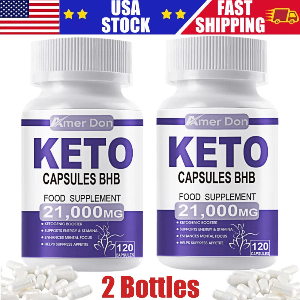 120Caps X 2Bottles Keto BHB Capsules,Weight Loss,Fat Burner,Appetite Suppressant