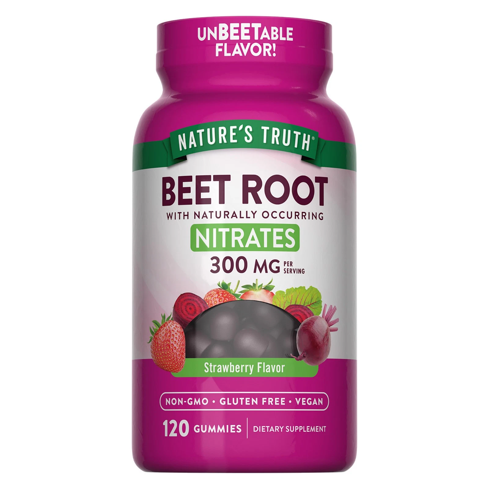 Nature’s Truth Beet Root 120 Gummies, Vegan w/ B-6, B-12, Vitamin C - 120 count