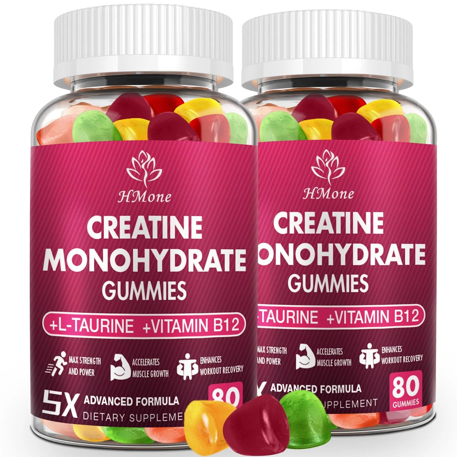 HMone Creatine Monohydrate Gummies - 5g for Men & Women, 160 Count and Creatine