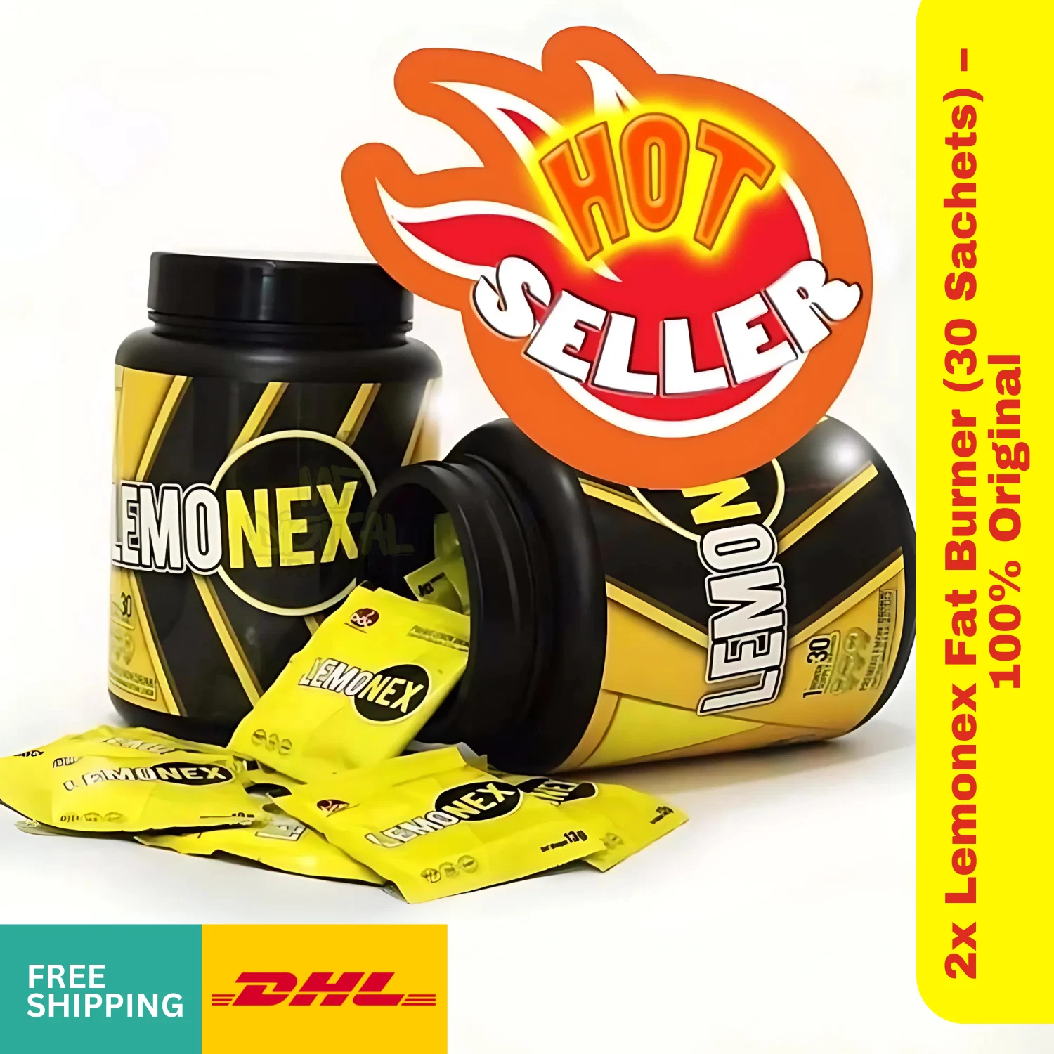 2x Lemonex Fat Burner (30 Sachets) – 100% Original with Gold Hologram QR Scan