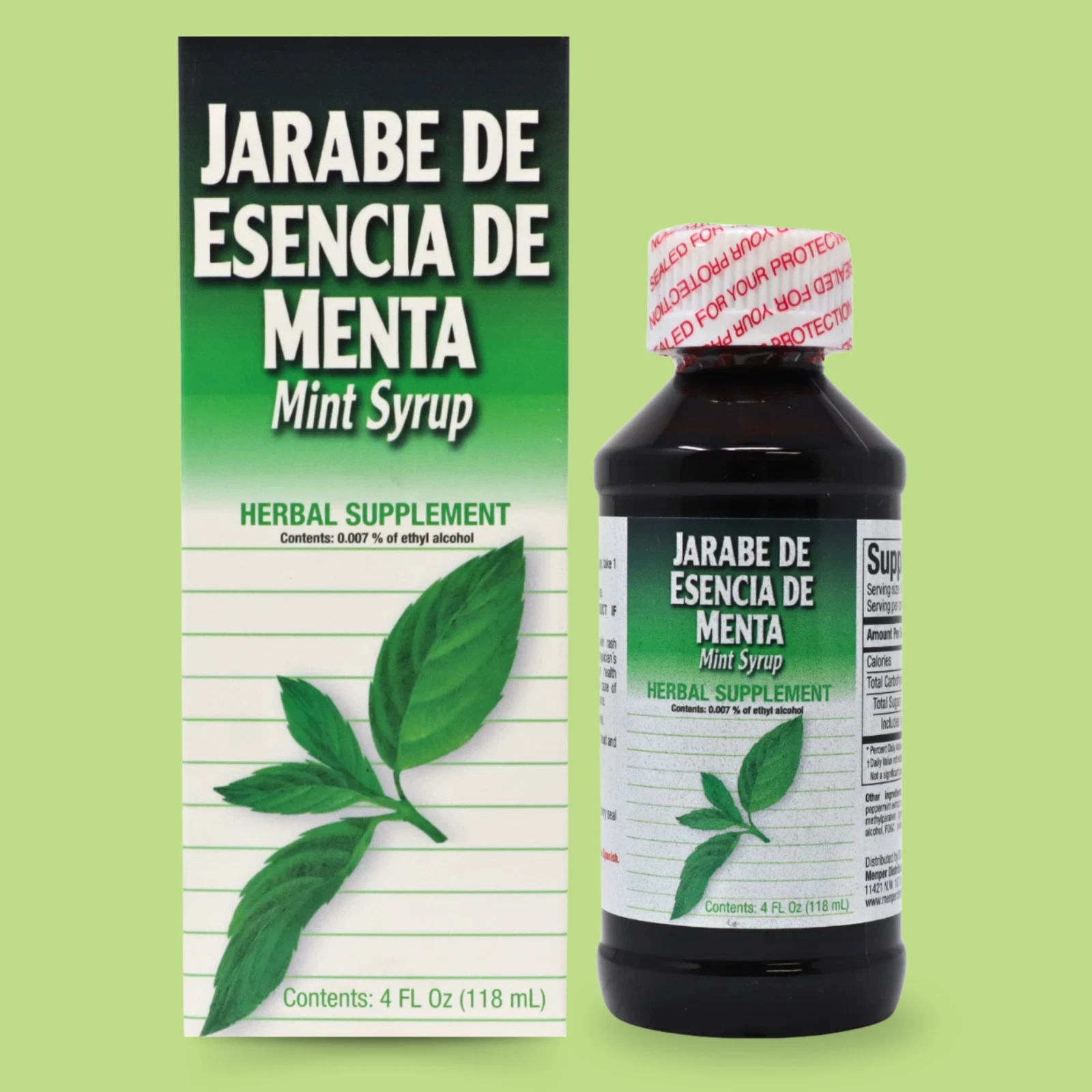 Menper Mint Syrup with Natural Peppermint Extract Supplement- 4 fl oz