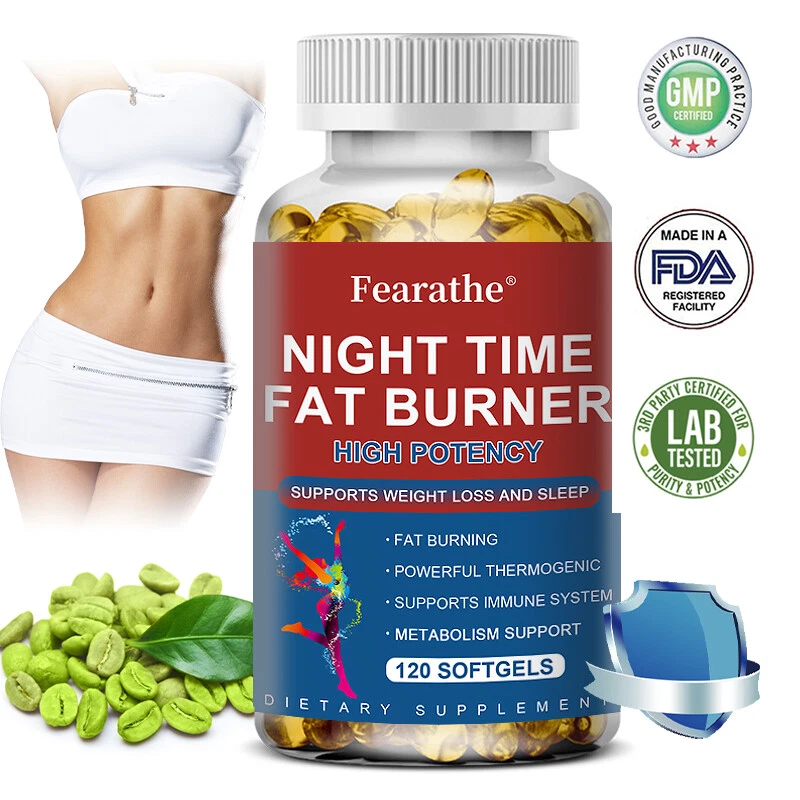 Night Time Fat Burner Reduce Belly Slimming Weight Loss 120 Capsules