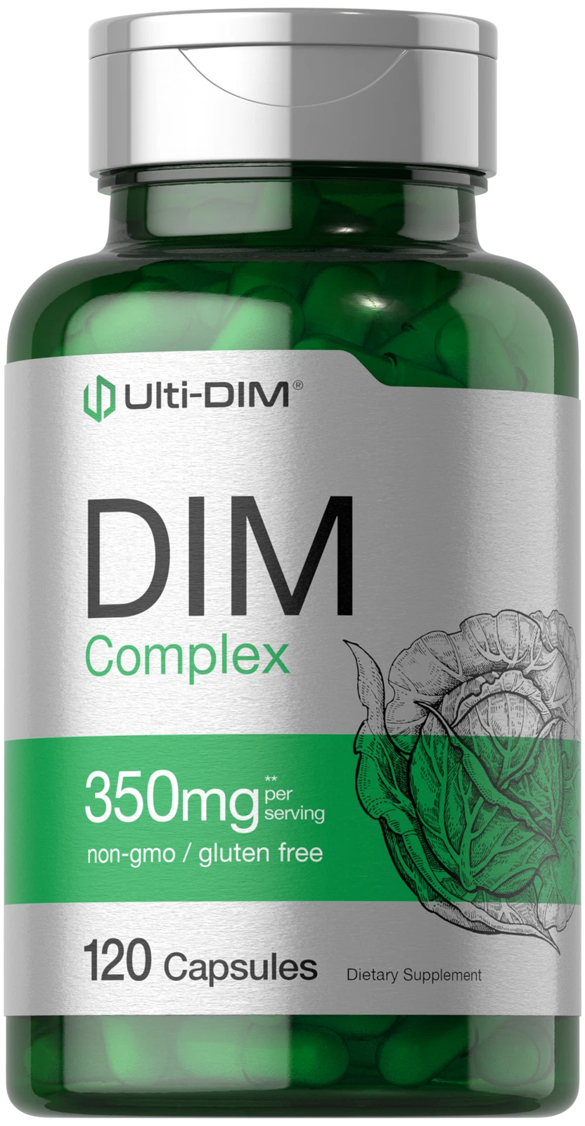 DIM Supplement 350mg Complex | 120 Capsules | Diindolylmethane | by Horbaach