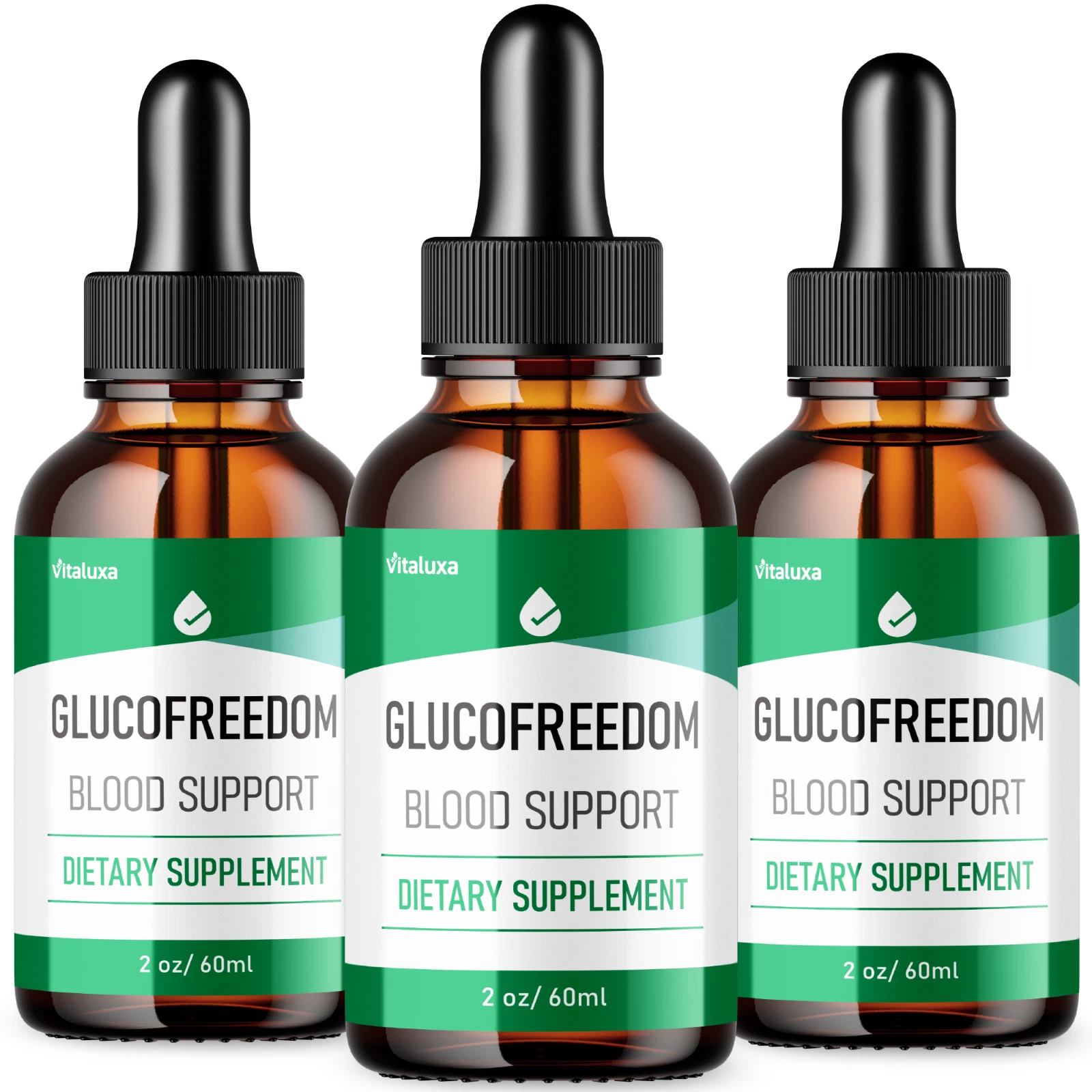 (3 Pack) Gluco Freedom Blood Support Supplement GlucoFreedom Liquid Drops (6 oz)