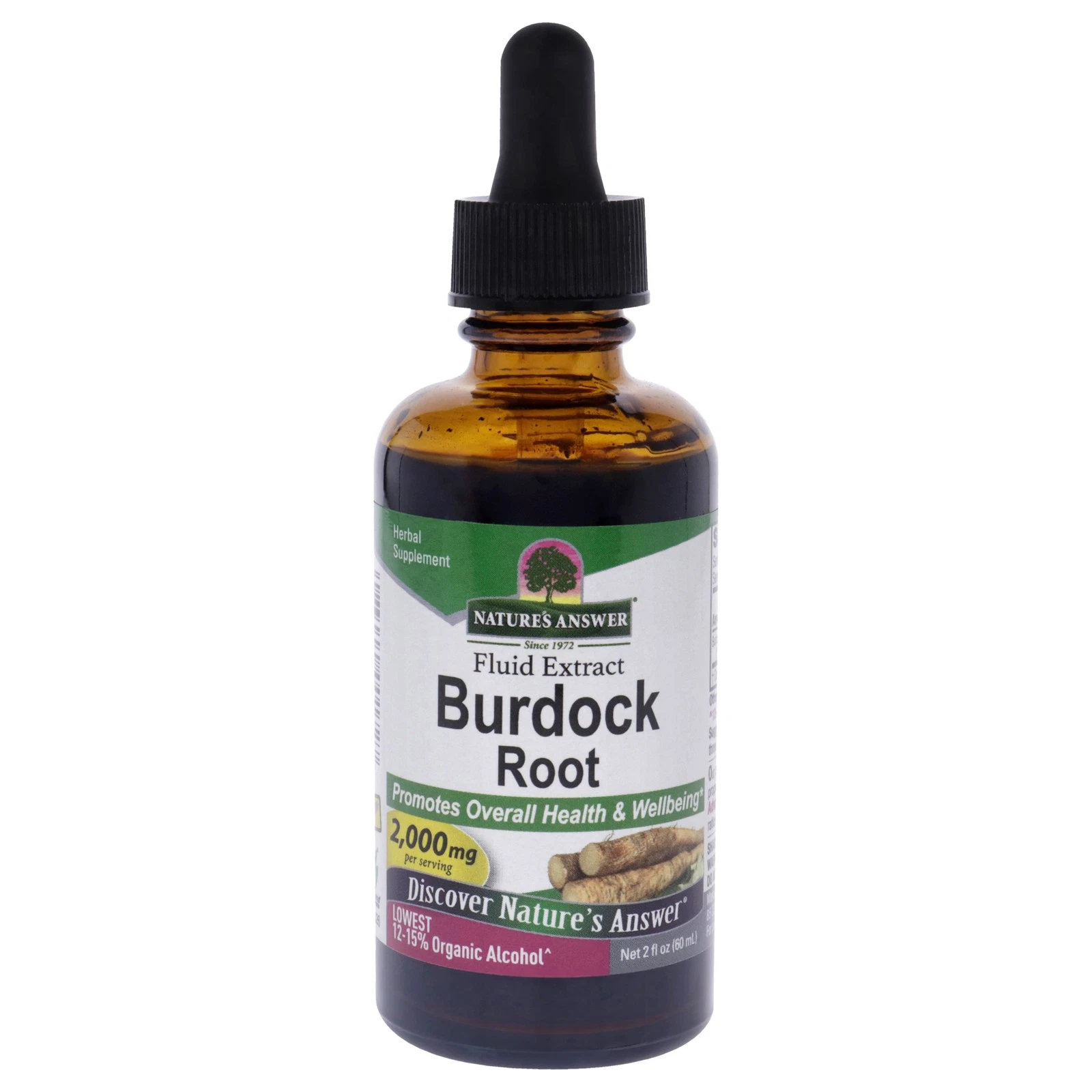 2 Pack Burdock Root - 2000mg by Natures Answer for Unisex - 2 oz Dietary Supplem