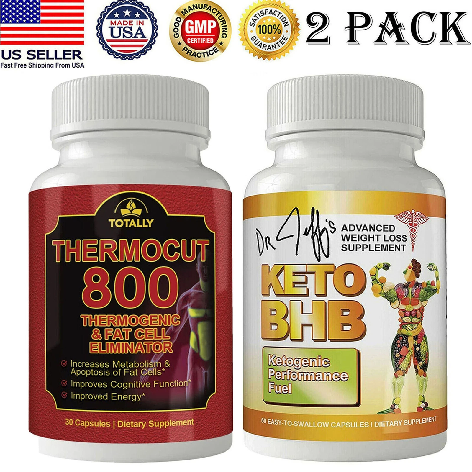 Thermocut Fat Burner Metabolism Booster Pills & Keto BHB Weight Loss Supplement