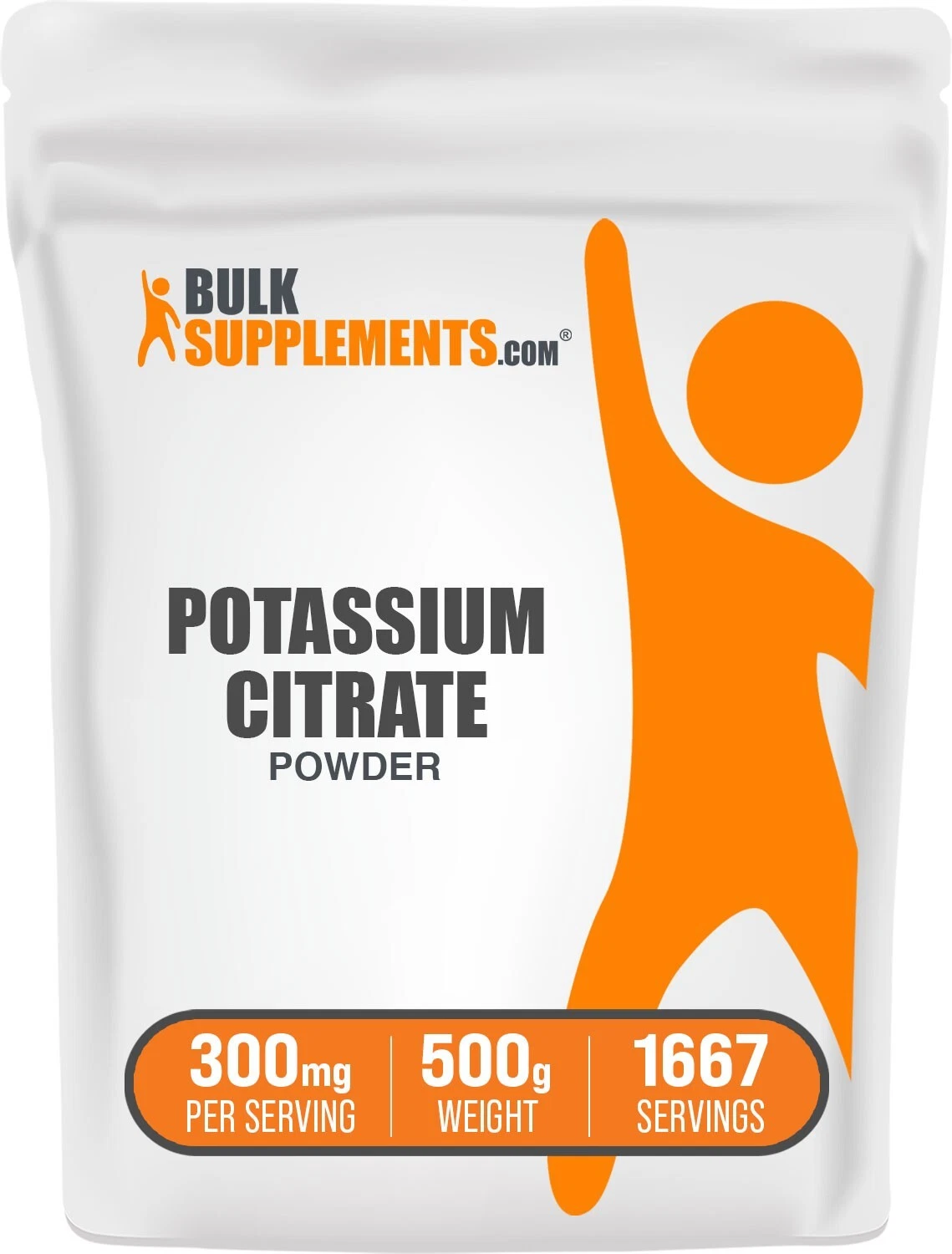 BulkSupplements Potassium Citrate Powder 500g - 300mg Per Serving