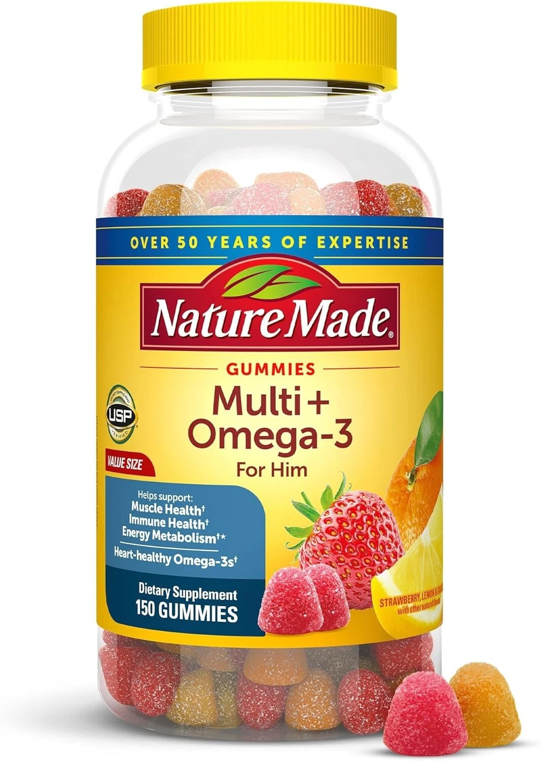 NEW Nature Made Multi + Omega-3 For Him Gummies Supplement 150 SEALED