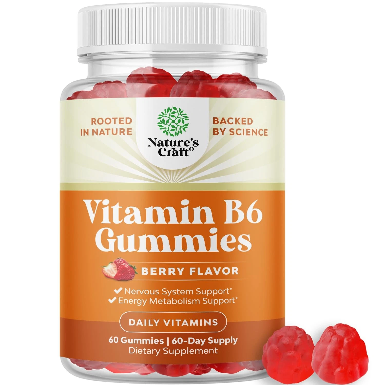 Potent Vitamin B6 Gummies for Adults - Vitamin B6 50mg Per Serving Gummy Vitamin