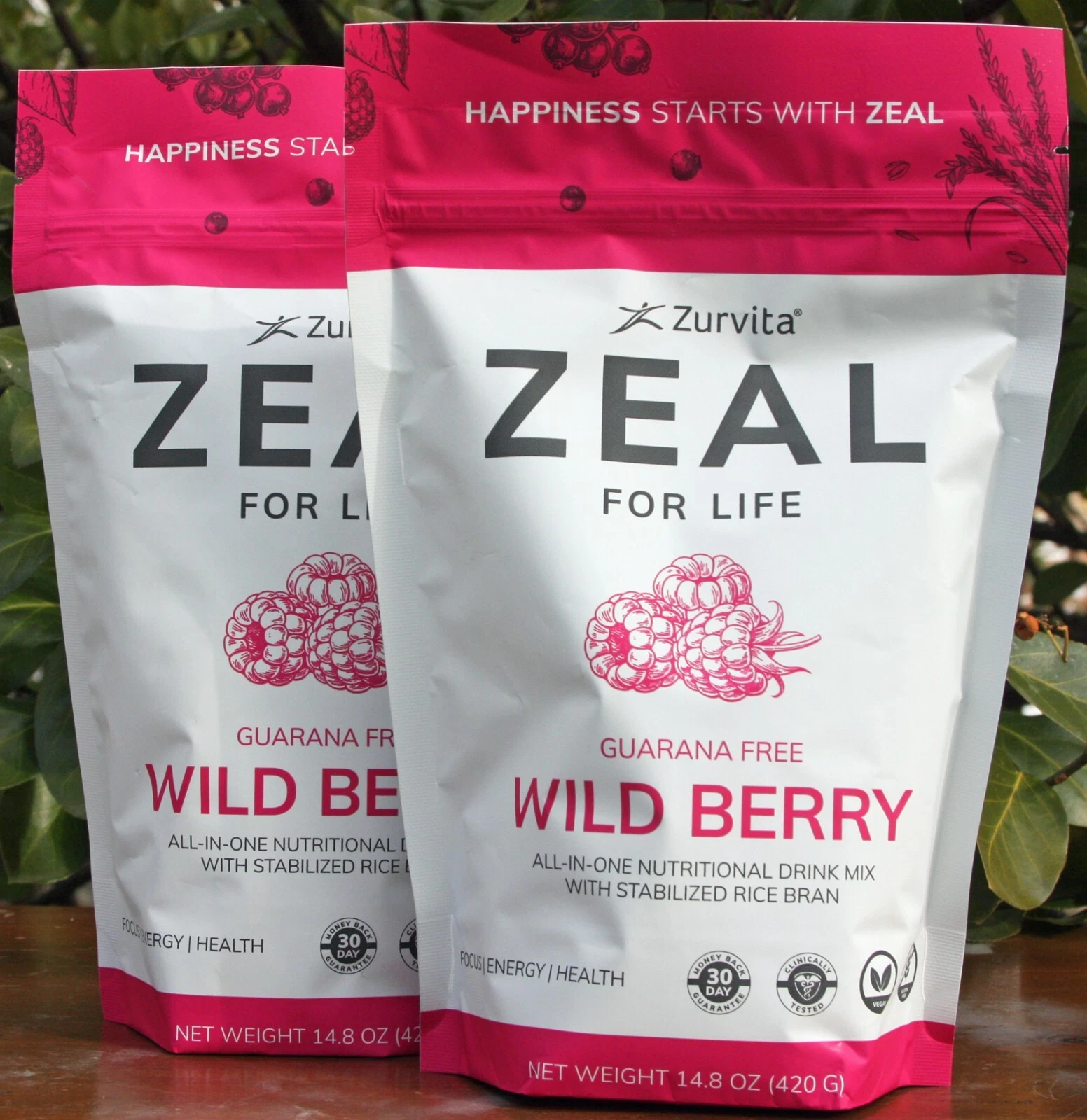 *2-Pack* Zurvita Zeal 30-Day Wellness Bag, Guarana Free Wild Berry