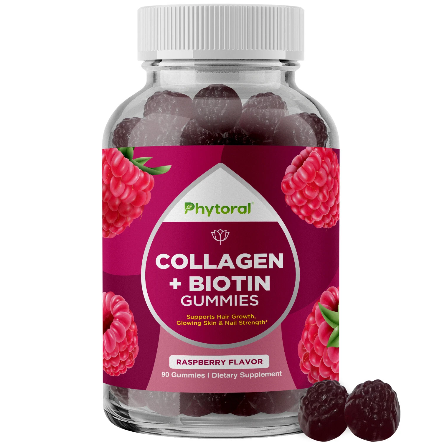Phytoral Extra Strength Biotin & Collagen Gummies - Hair Skin Nails for Women