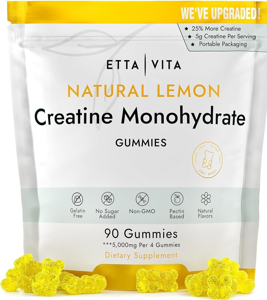 Creatine Monohydrate Gummies Supplement Glute Builder No Bloating Sugar Free