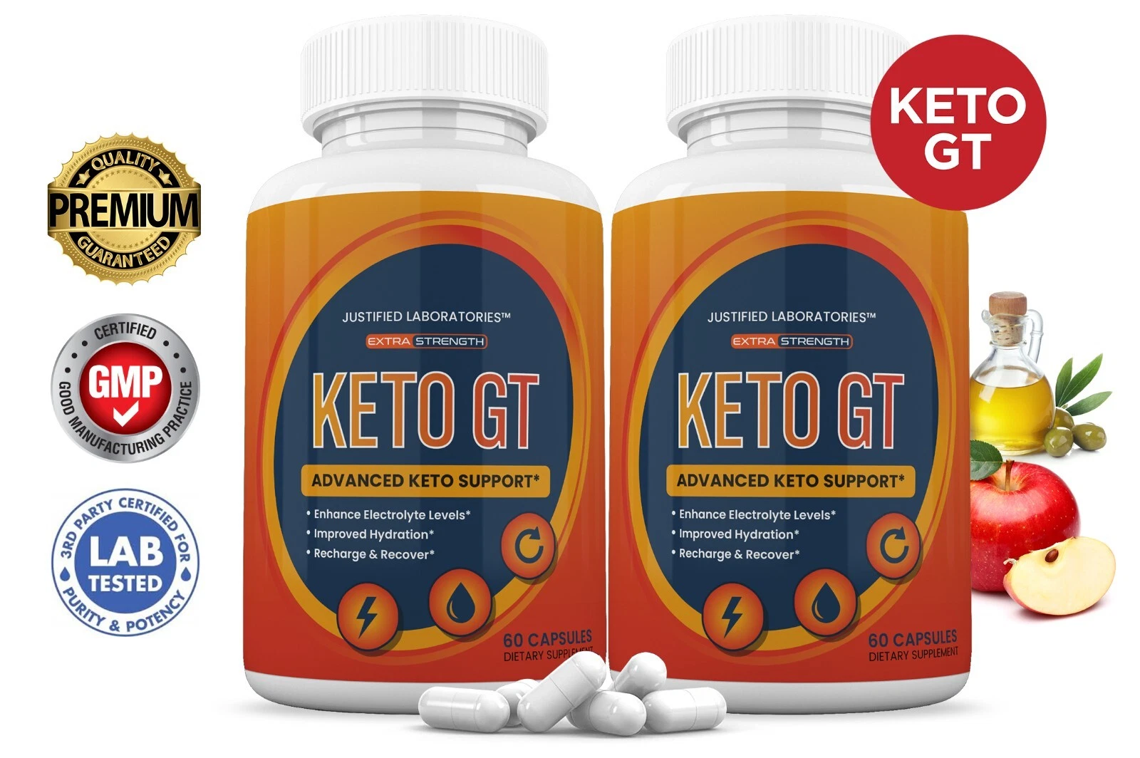 Keto GT ACV Pills 1275MG New Improved Formula 2 Pack