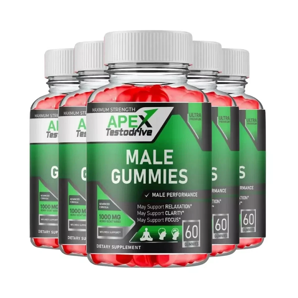 Apex Testodrive Male Gummies Male Performance Supplements (300 Gummies) 5-Pack