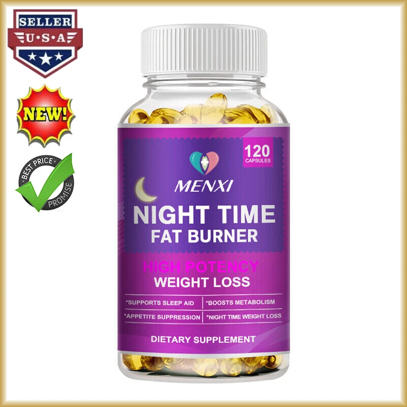Night Time Fat Burner Supplement,Weight Loss,Appetite Suppressant,Detox 120Pills