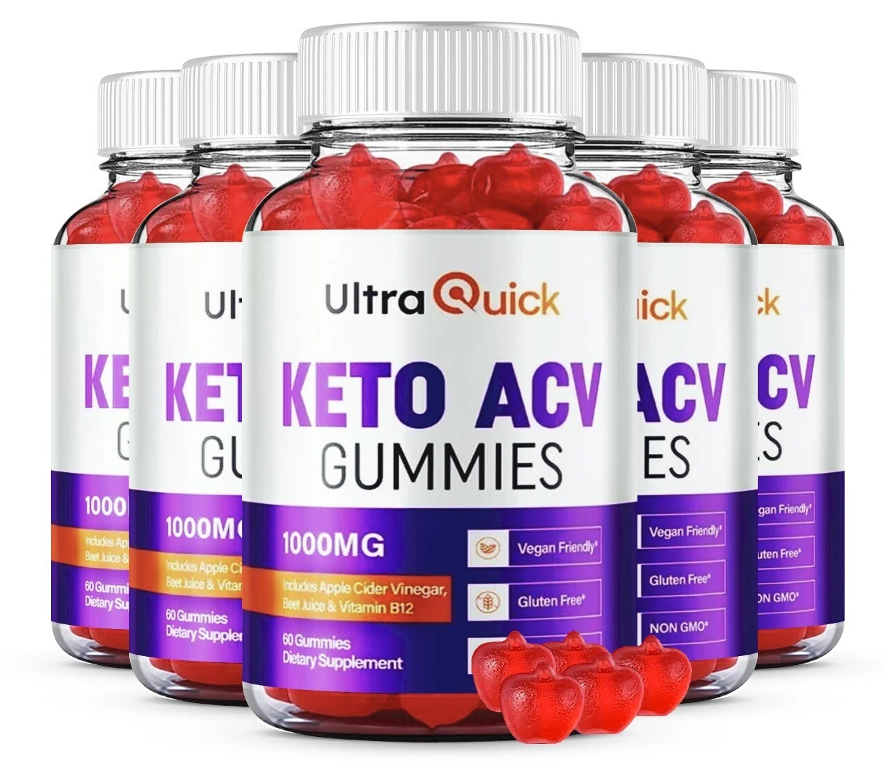 Ultra Quick Keto + ACV 1000mg Gummies, UltraQuick Keto Weight Loss (300 Gummies)