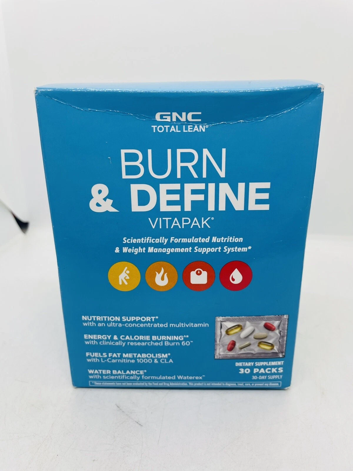 GNC Total Lean Burn Define Vitapak 30 Count Weight Management Supplements