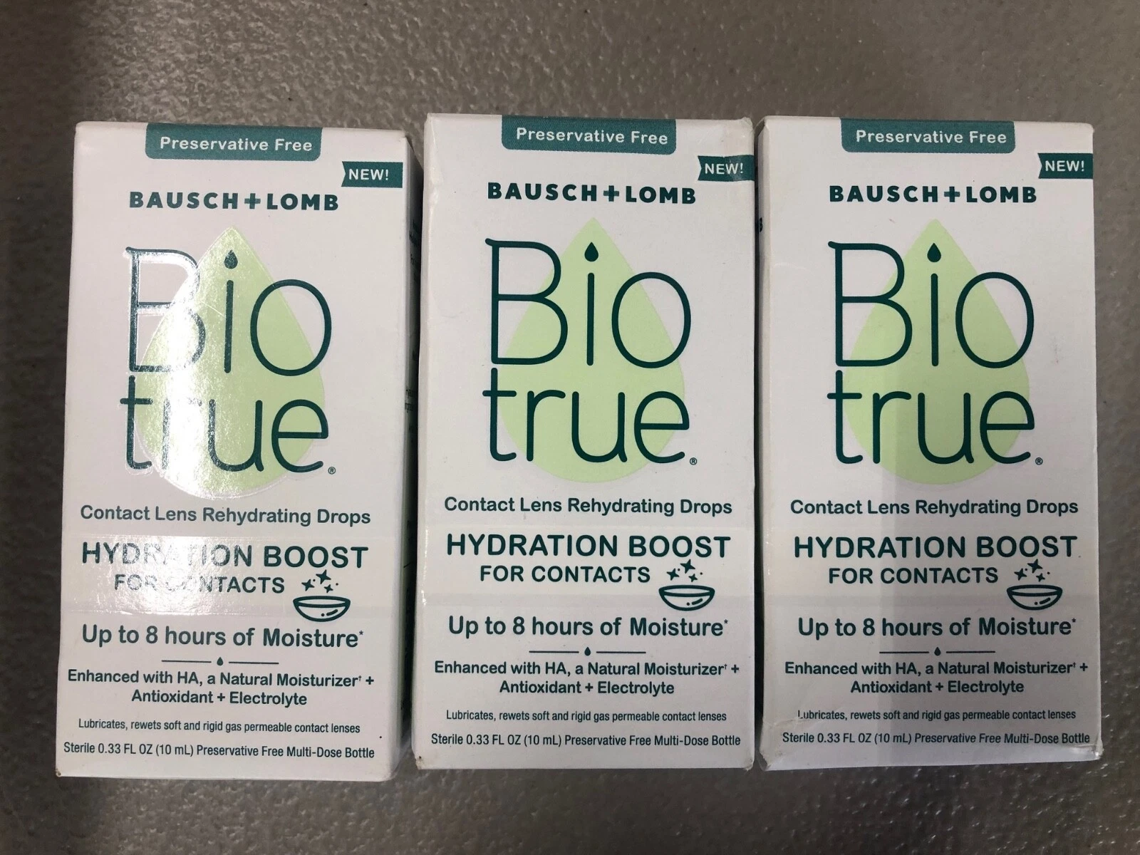 3-PACK Biotrue Hydration Boost Contact Lens Drops 0.33oz (EXP. 01/2025)