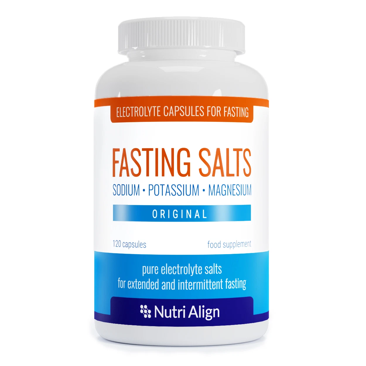 Fasting Salts Capsules Pure Electrolytes: Sodium, Potassium, Magnesium. 120 caps