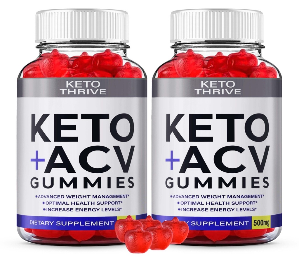 Keto Thrive ACV Gummies Apple Flavor Dietary Supplements (120 Gummies) 2-Pack