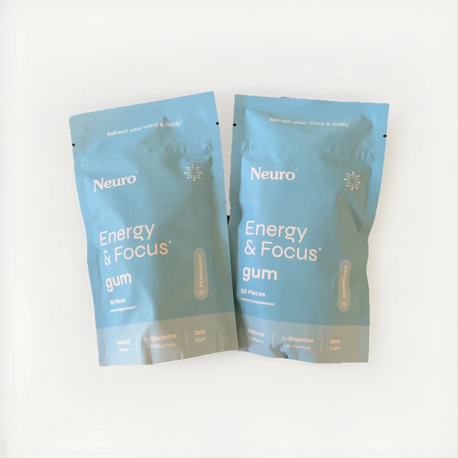 NEW Big Pack 90 pcs NeuroGum Energy Caffeine Gum Peppermint flavor Sugar Free