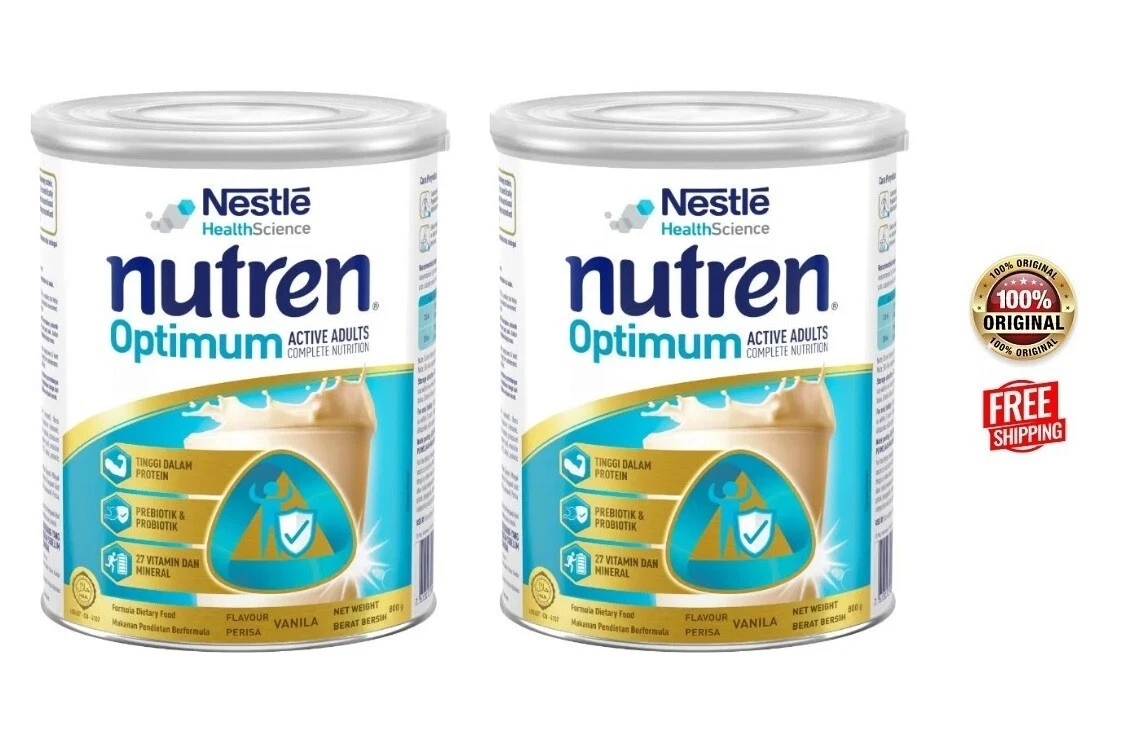 2X Nestle NUTREN OPTIMUM Complete Nutrition 800g Vanilla Flavor - FREE SHIPPING