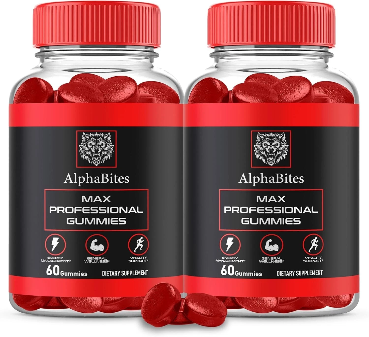 Alpha Bites Max Gummies General Wellness Support Supplement (120 Gummies) 2-Pack