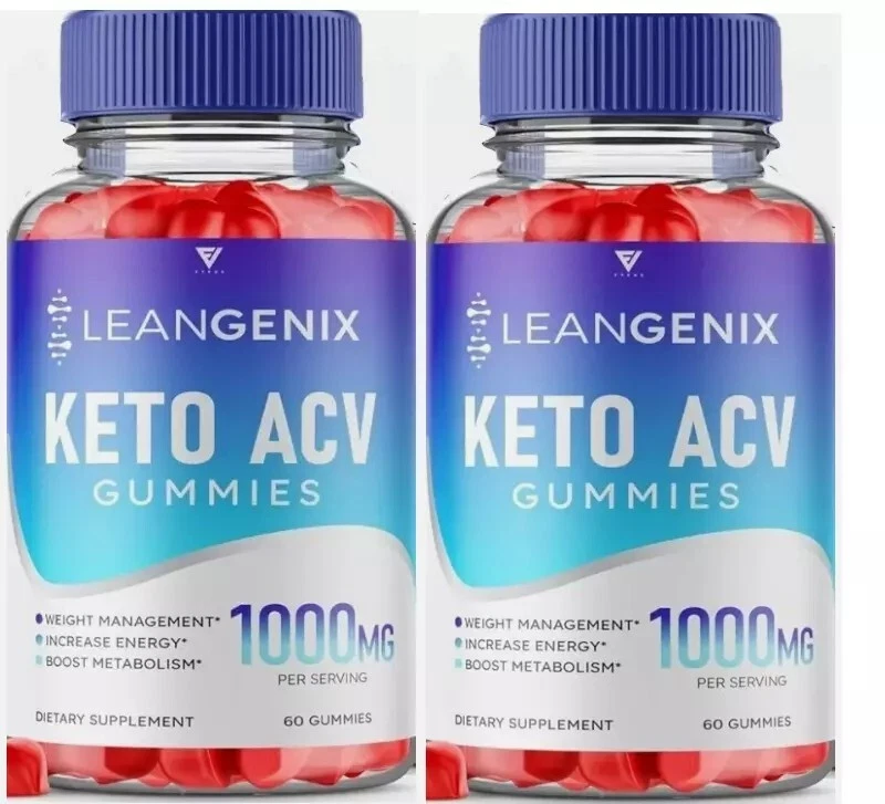 2 PACK Leangenix Keto ACV Gummies 1000 mg Weight Loss Management Support 120ct