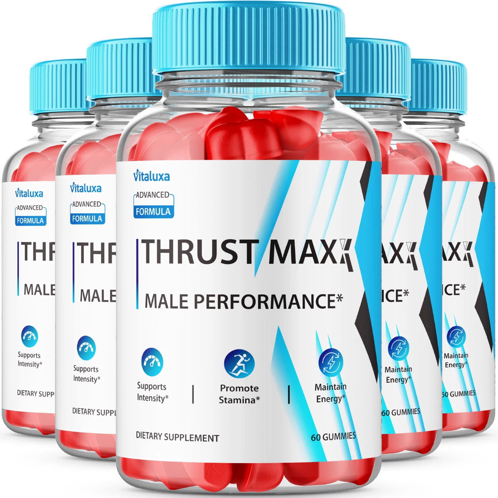 (5 Pack) Thrust Maxx Advanced Formula Performance Booster Gummies (300 Capsules)