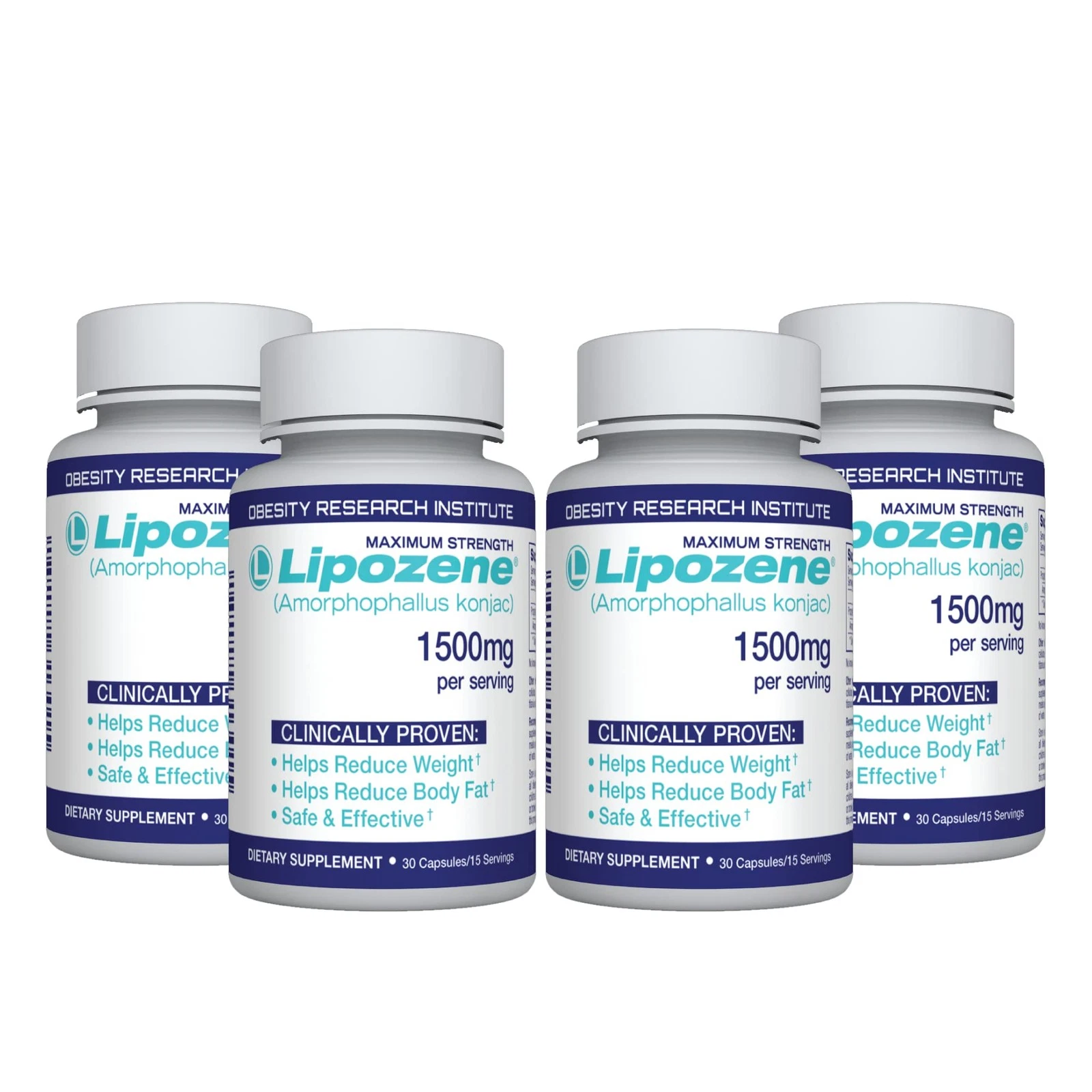 Lipozene Diet Pills Weight Loss Supplement 4 Bottles 30 Capsules Each Total 120