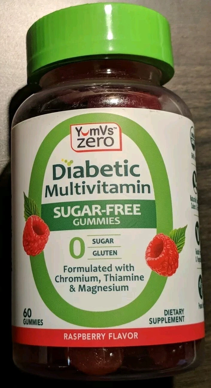 YumVs Zero Diabetic Multivitamin Sugar Free Gummy Raspberry Flavor 60 Gummies