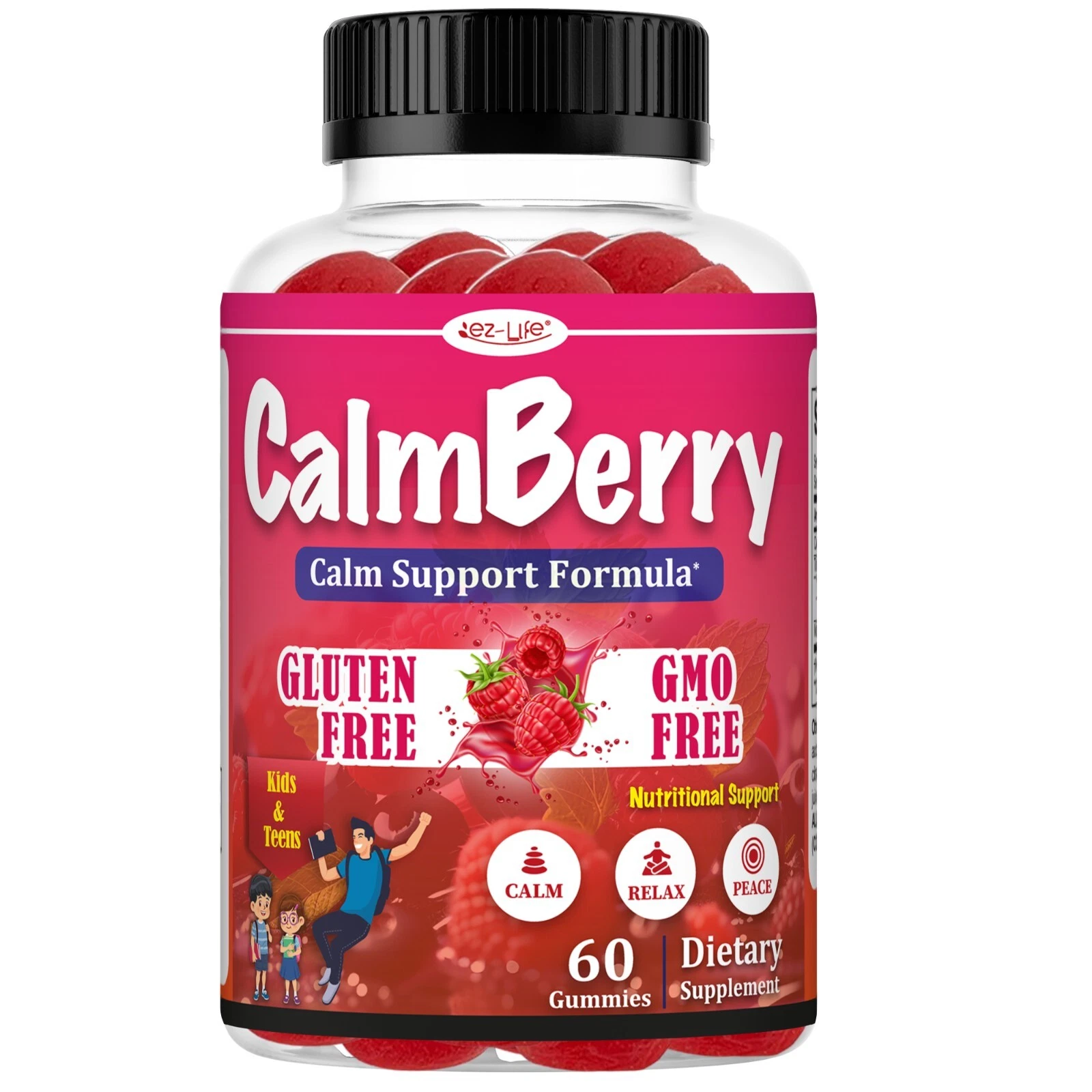 Kids Magnesium Citrate Gummy Vitamins Supports Calm, Relaxation, Muscle Bone