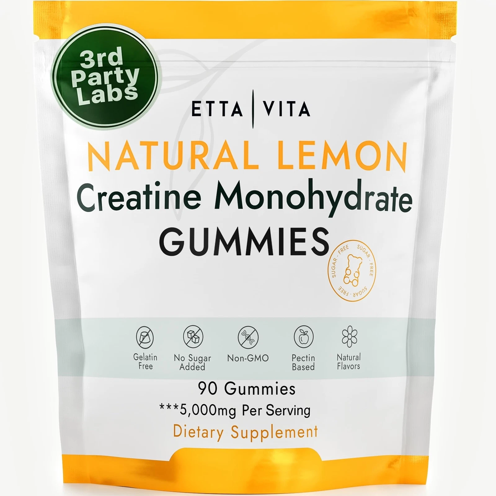 Sugar-Free Creatine Monohydrate Gummies 5gram per Serving Potent Creatine Gum...