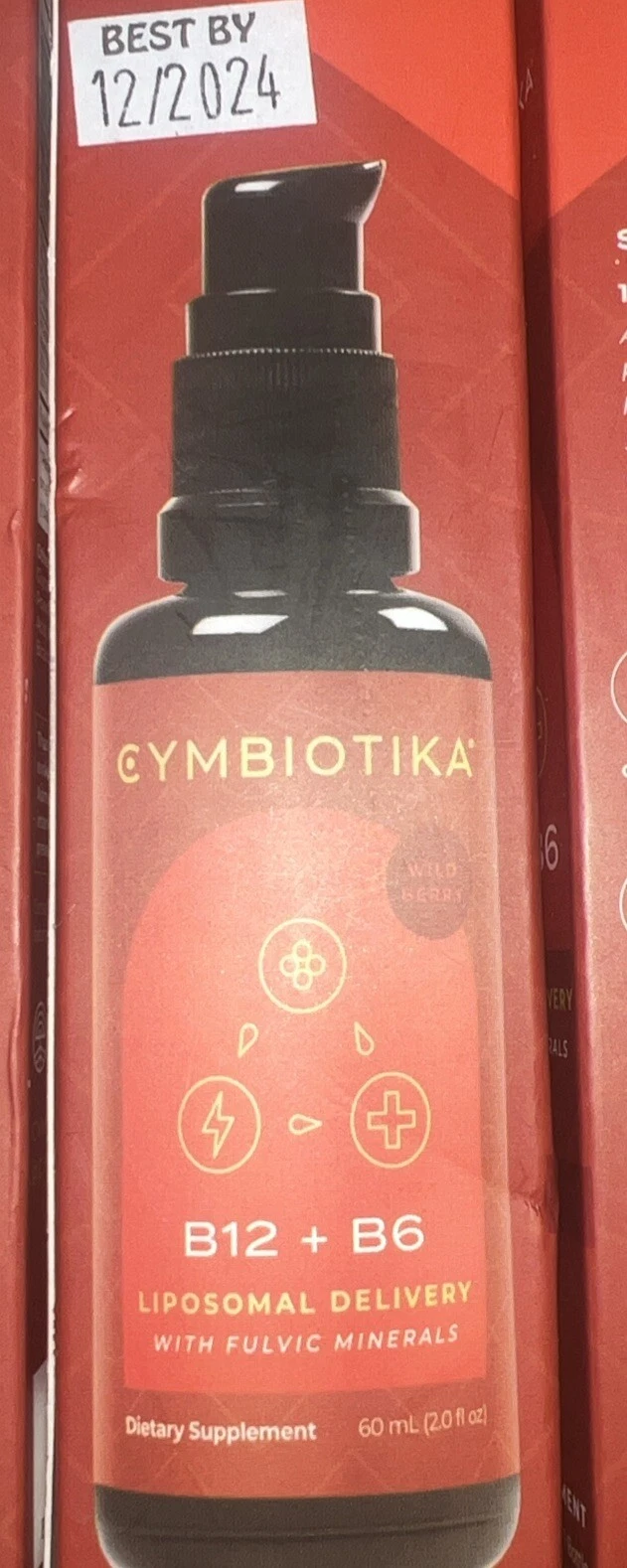 VITAMIN B12+B6 LIPOSOMAL Wild Berry 60ml 2.0 fl oz ( EXP. 12/2024)