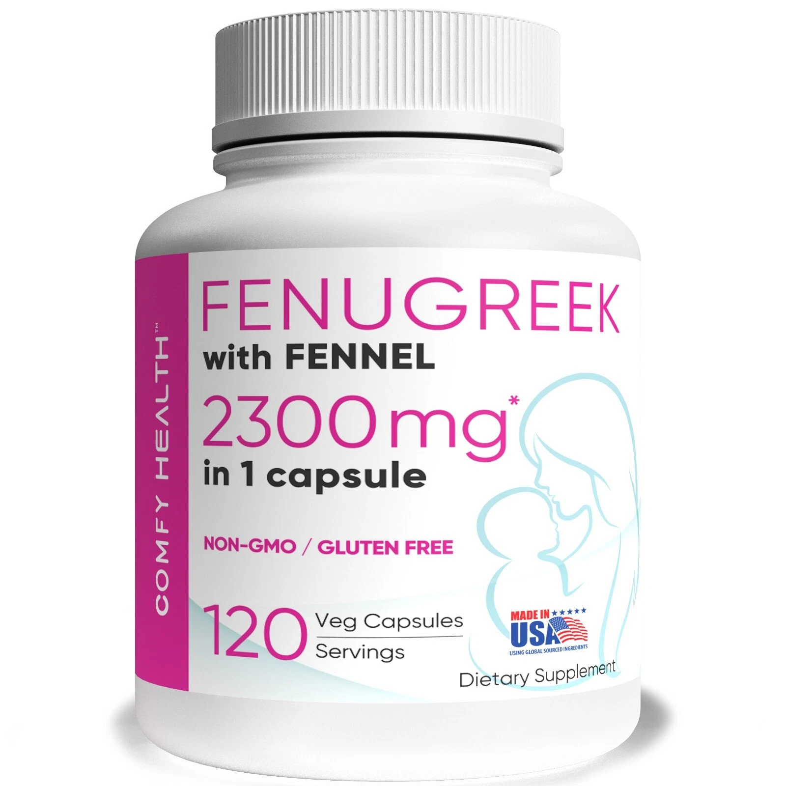 Fenugreek Seeds Extract & Fennel, 2300 mg, Breastfeeding Support, Lactation