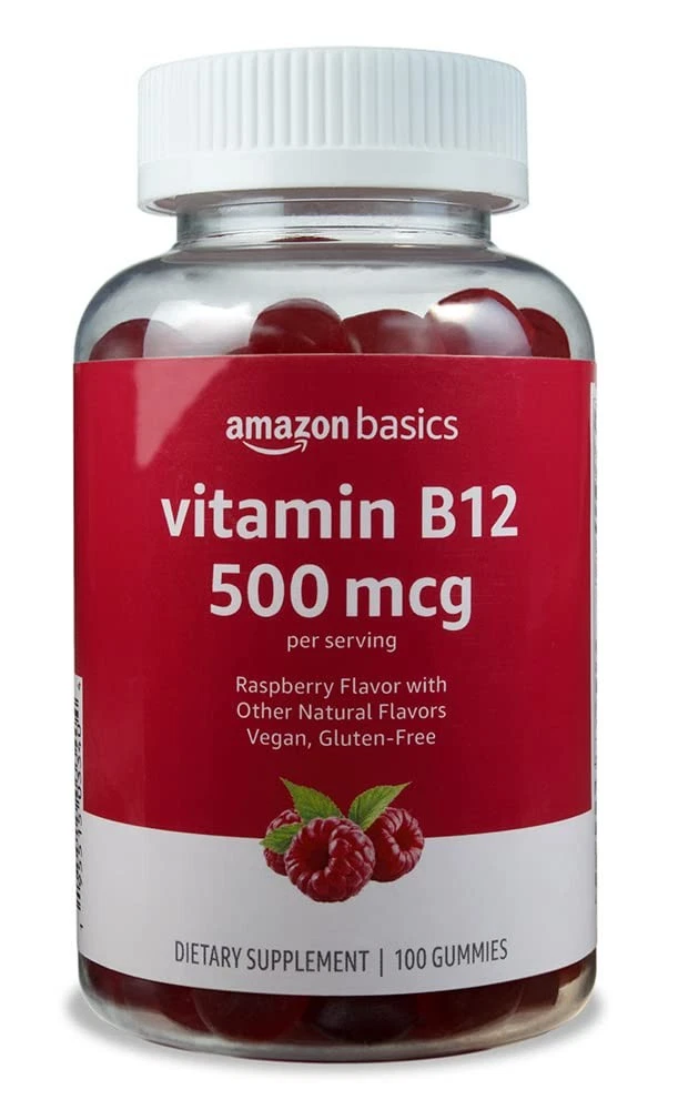 Amazon Basics Vitamin B12 500 mcg Gummies - Normal Energy Production and Metabol