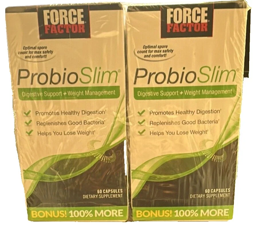 2 PACK Force Factor ProbioSlim Supplement Weight Loss Pills 60 Capsules 08/31/25