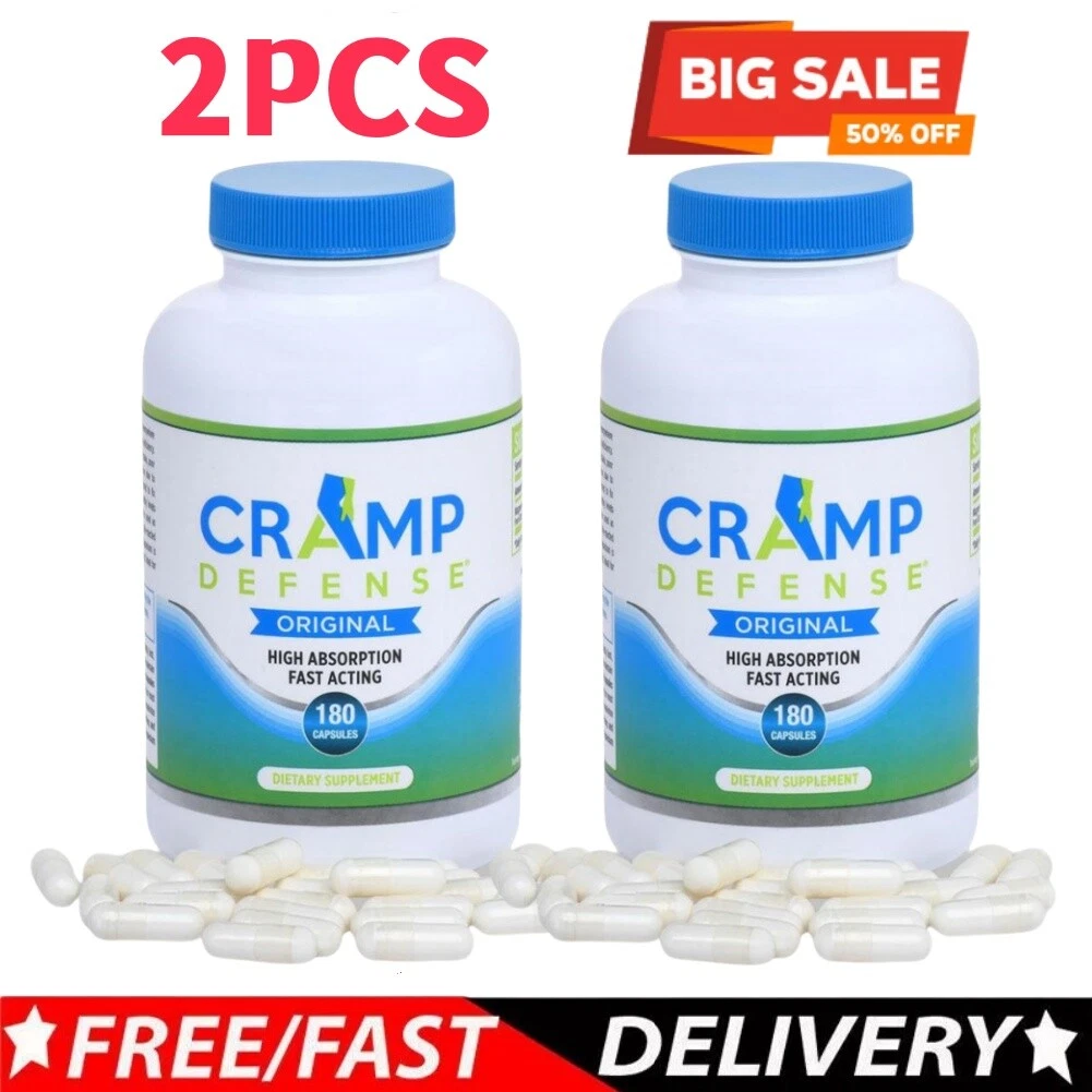 2 Pack Cramp Defense Original High Absorption Fast Acting 180 Capsules