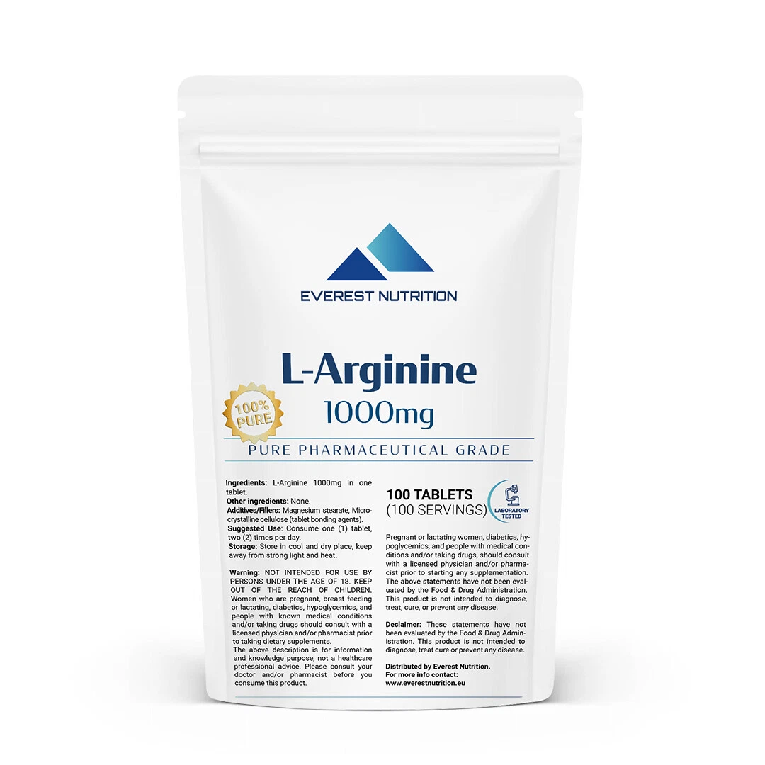 L-Arginine 1000mg Tablets – Muscle Pump, Strength, Endurance & Workout Support