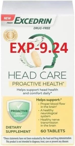 Excedrin Proactive Health, Head Care 60 Count (Pack Of 2) SEE PIC FOR DATE