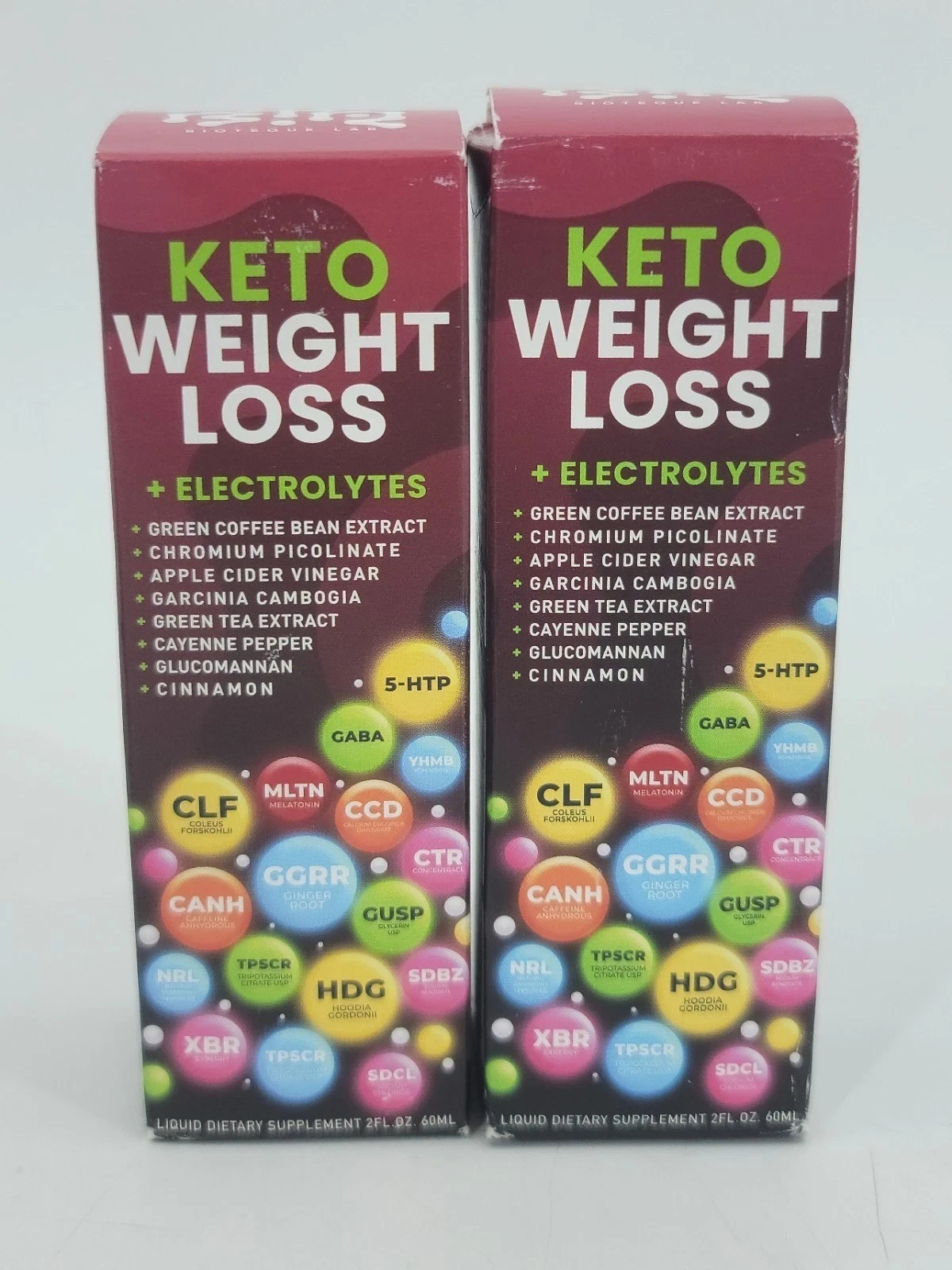 Lot of 2 Bioteque Labs Keto Weight Loss + Electrolytes Drops 2oz