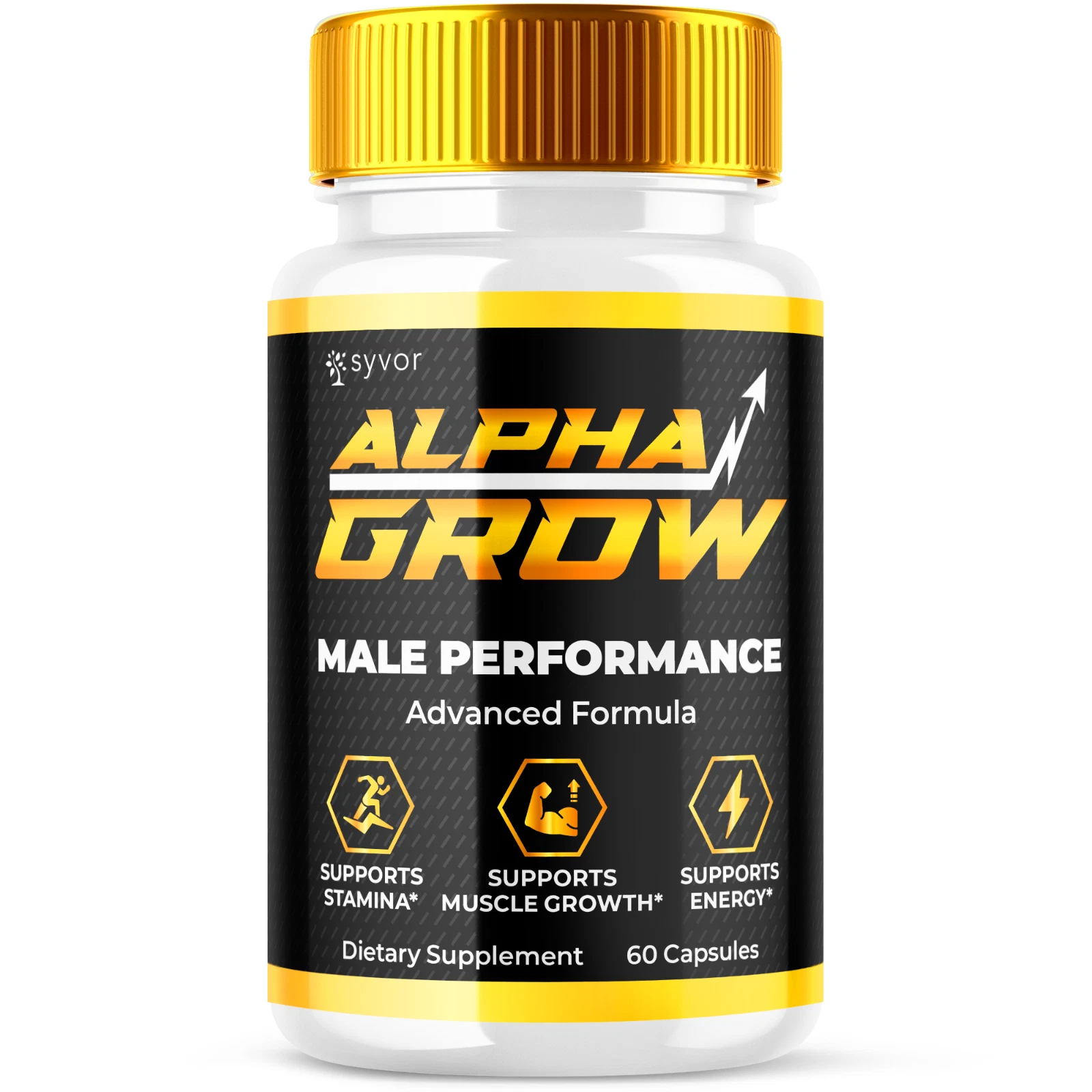 Alpha Grow Pills for Men Max Strength Alpha Grow Formula Supplement 60 Capsules