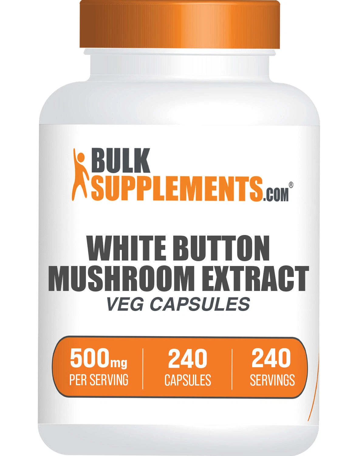 White Button Mushroom Extract 240 Capsules - 500mg Per Serving